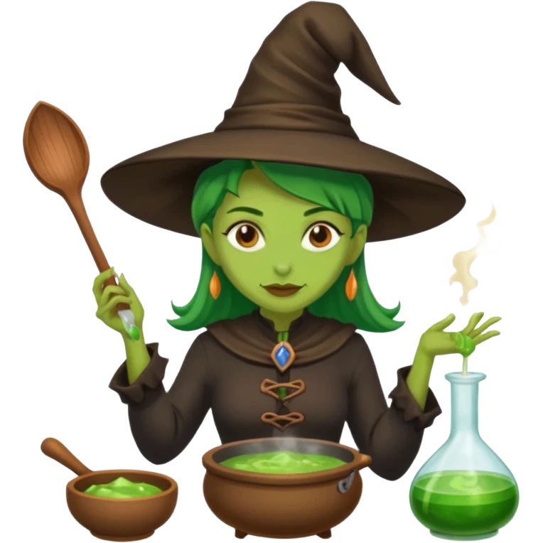 green witch cooking potion emoji