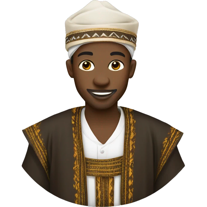 Hausa  man in full hausa dress with cap emoji