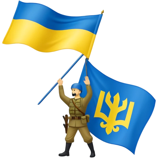 Ukrainian flag of the Ukrainian insurgent army emoji