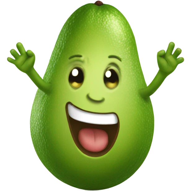 happy avocado with hands up emoji