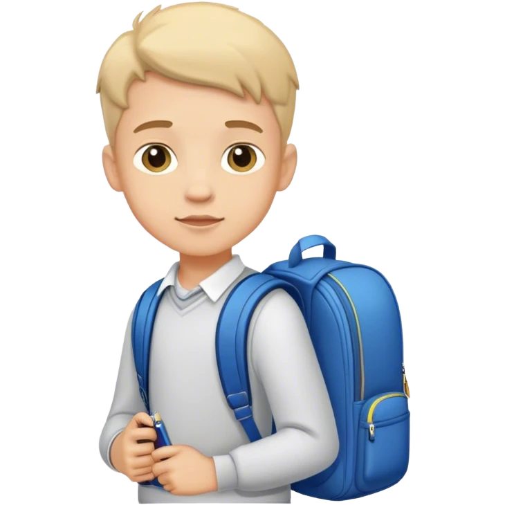 A boy with a school bag emoji