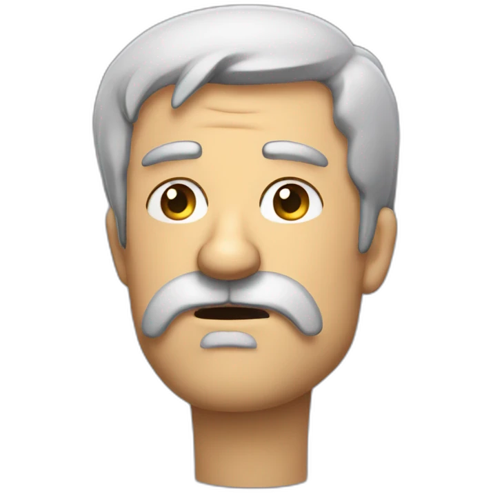 a man with small moustache and beard disgusted frowning face emoji