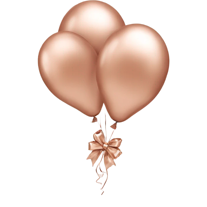 rose gold balloons with bow  emoji