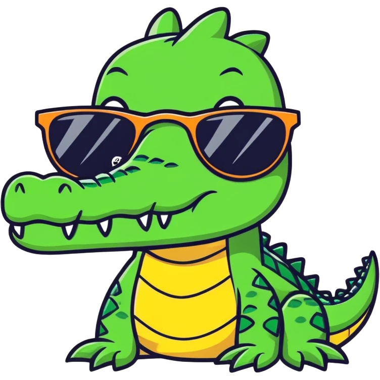 Crocodile wiht usnglasses emoji