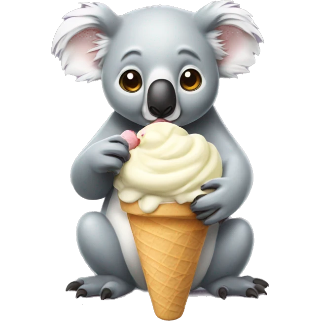 Koala eating ice cream emoji