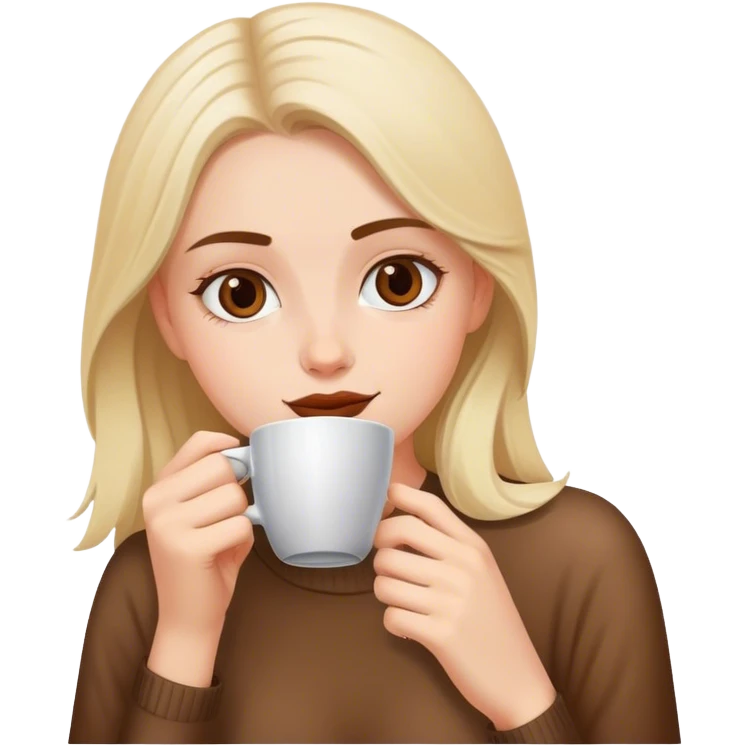 girl drinking coffee emoji