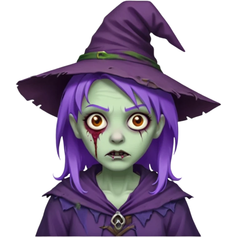 purple hair zombie witch emoji