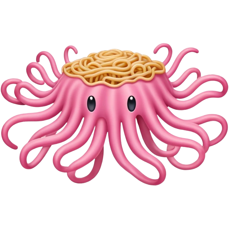 pink flying spaghetti  emoji