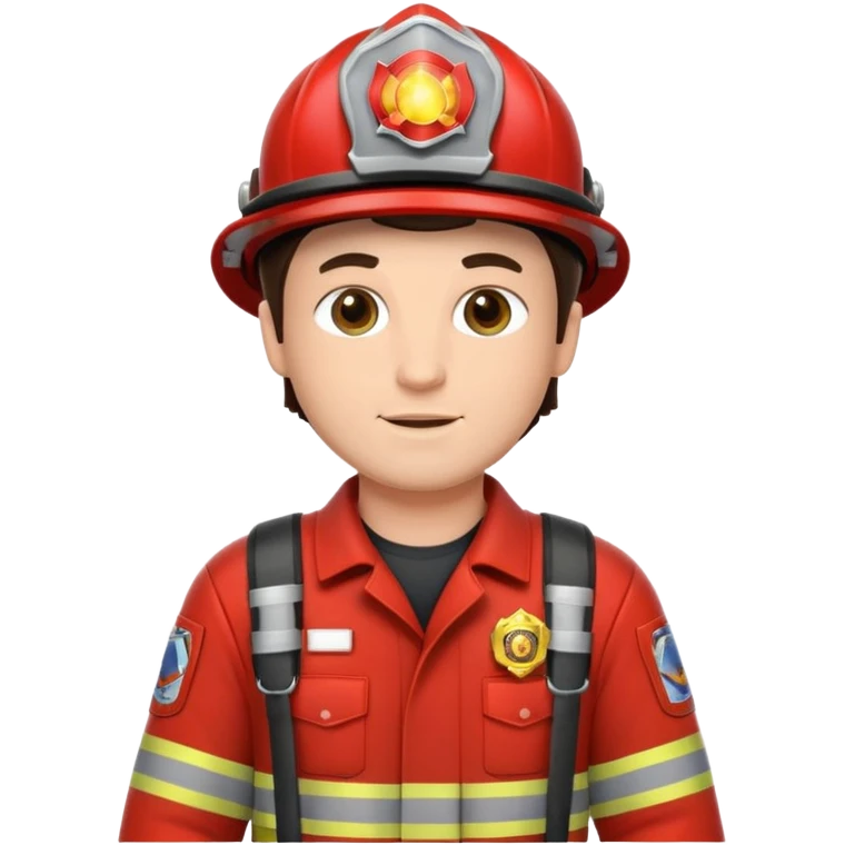 firefighter man brunette emoji