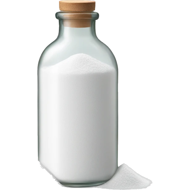 glass bottle with white powder emoji