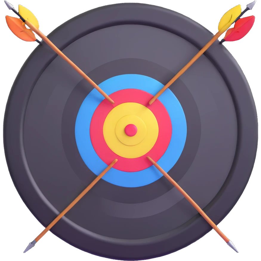 shiny and round archery target, no background emoji