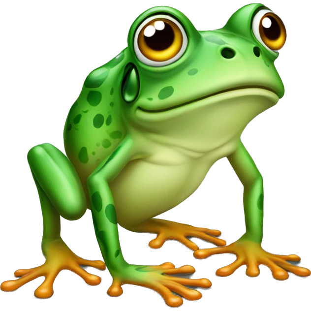 frog, cartoon with trample emoji