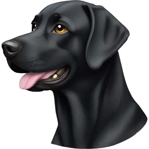 Black Labrador wearing camo emoji