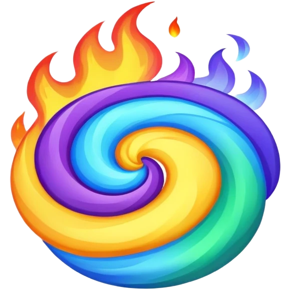 green blue and purple fire emoji