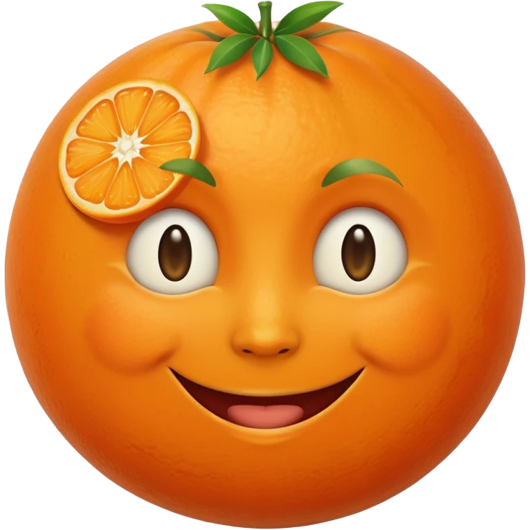 A tangerine 🍊 with face of full moon 🌝 emoji