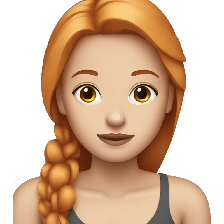 Beautiful girl with straight ginger hair  emoji