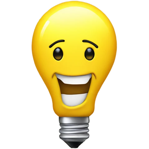 A yellow bulb feeling happy  emoji