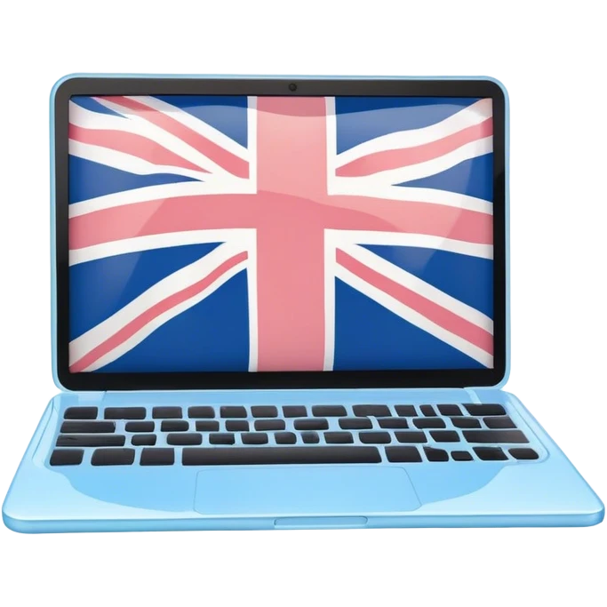 pastel melted laptop on the screen British flag emoji