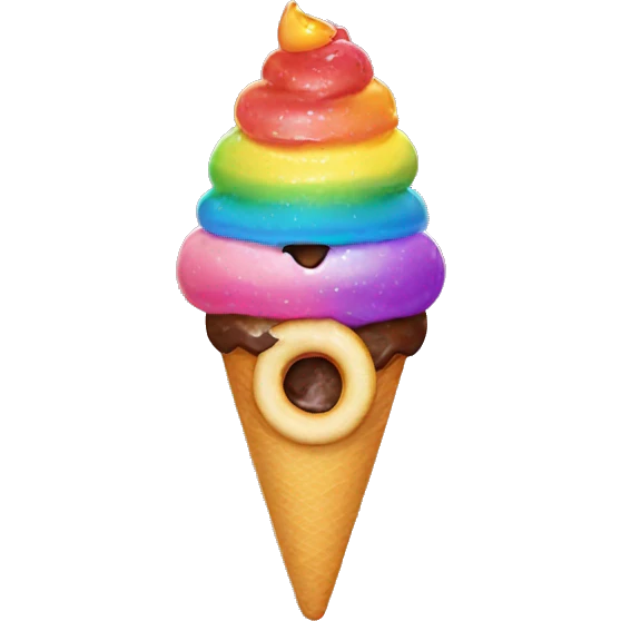 Rainbow icecream, rainbow donut emoji