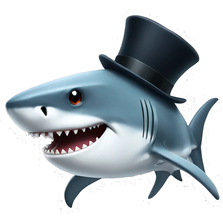 shark with tophat emoji