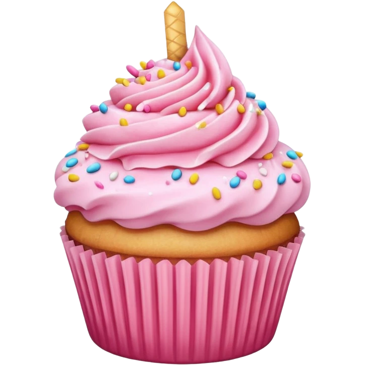 Cupcake with pink icing emoji