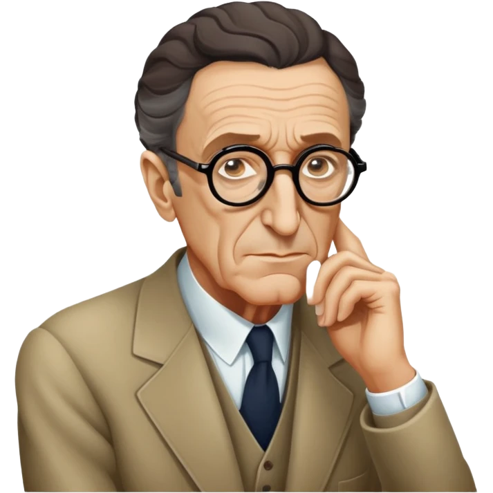 Maurice Merleau-Ponty, French philosopher, glasses, thoughtful expression emoji