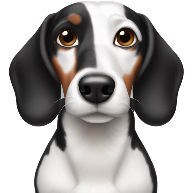 black and white wiener dog emoji