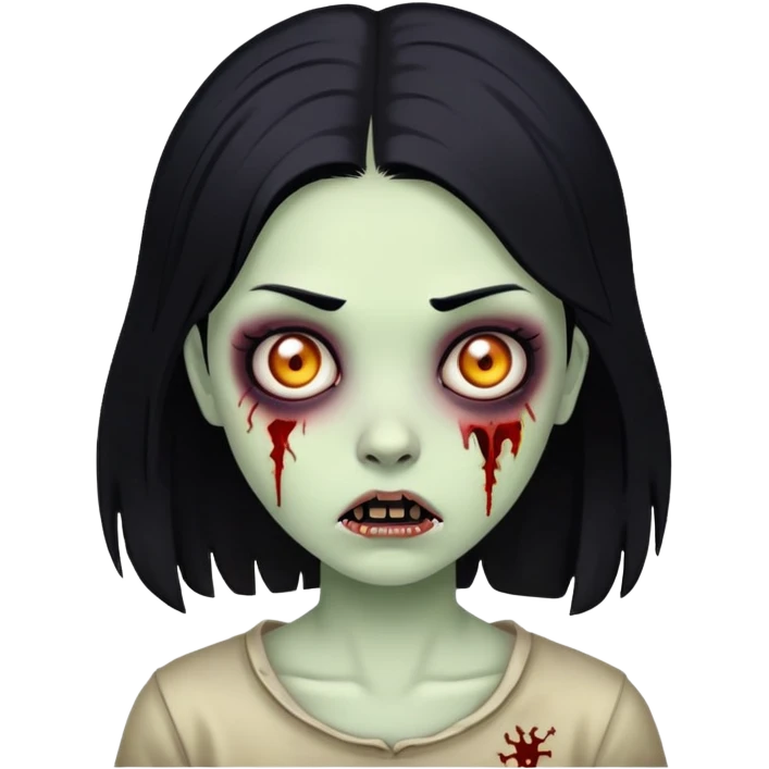 girl zombie with black hair emoji
