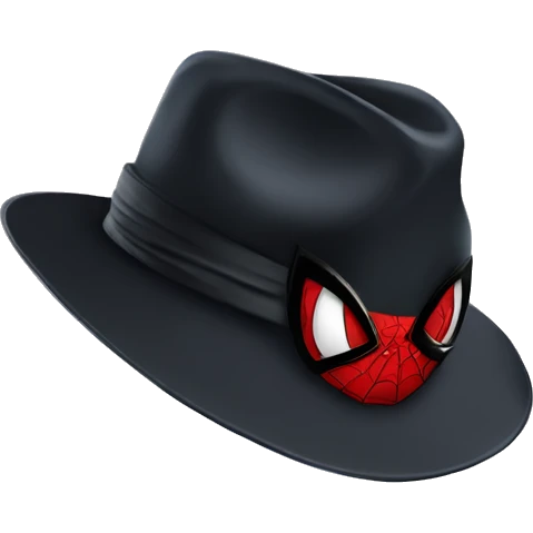 Spider man with a black fedora  emoji