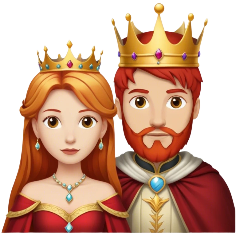 Red hair king blonde queen emoji