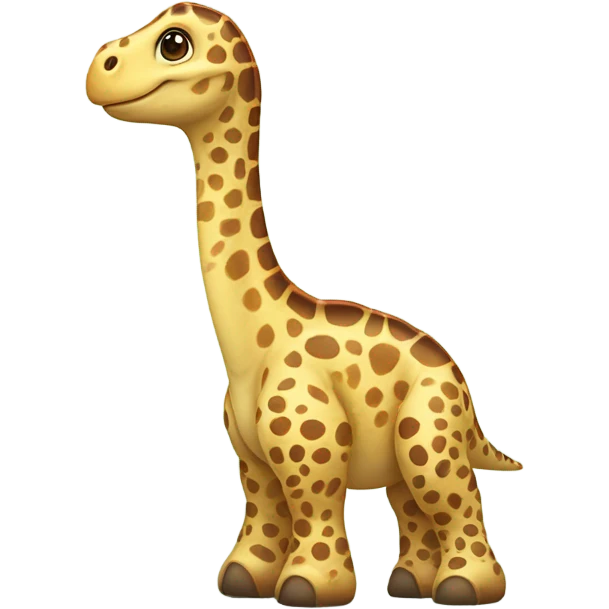 Cute animated baby brachiosaurus with spots of a giraffe  emoji