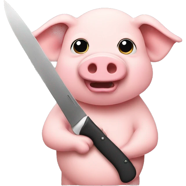 Pig holding a knife  emoji