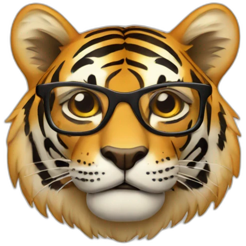 tigre con gafas emoji