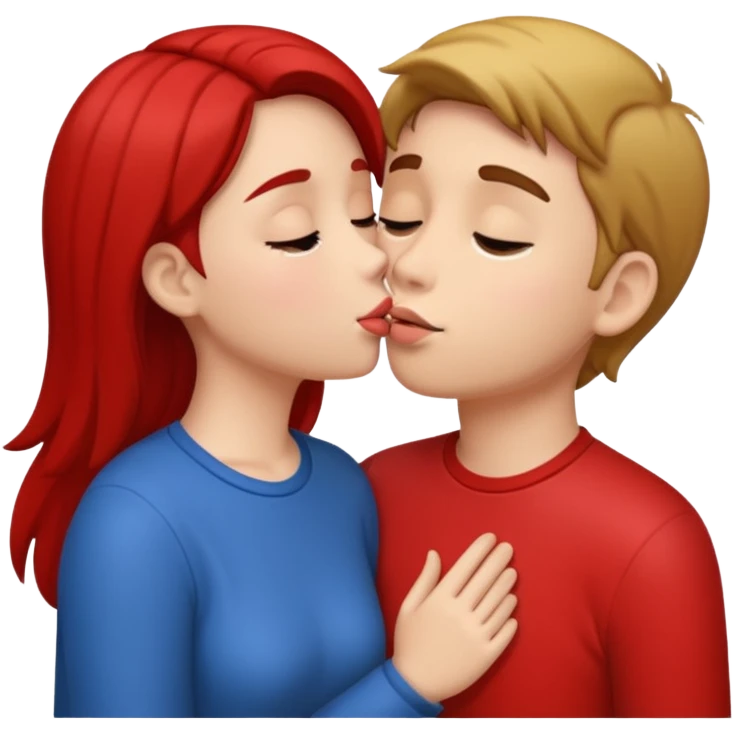 A girl kissing a boy in real life emoji