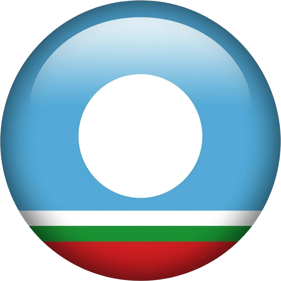 голубое небо без облок 1 белый круг в середине 1 красная полоса в низу 1 зелёная полоса ниже красной полосы 1 белая полоса выше зелёной полосы в виде флага одна зелёная полоса emoji