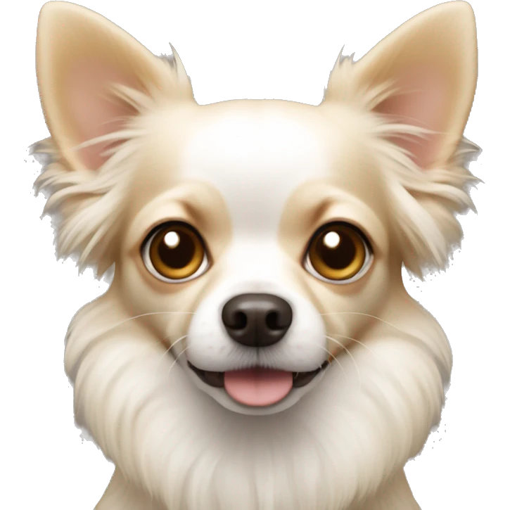 Chihuahua dog (fluffy) white and beige emoji