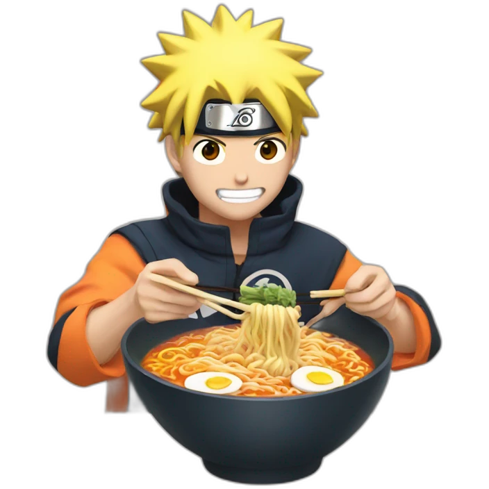 Naruto eating ramen emoji