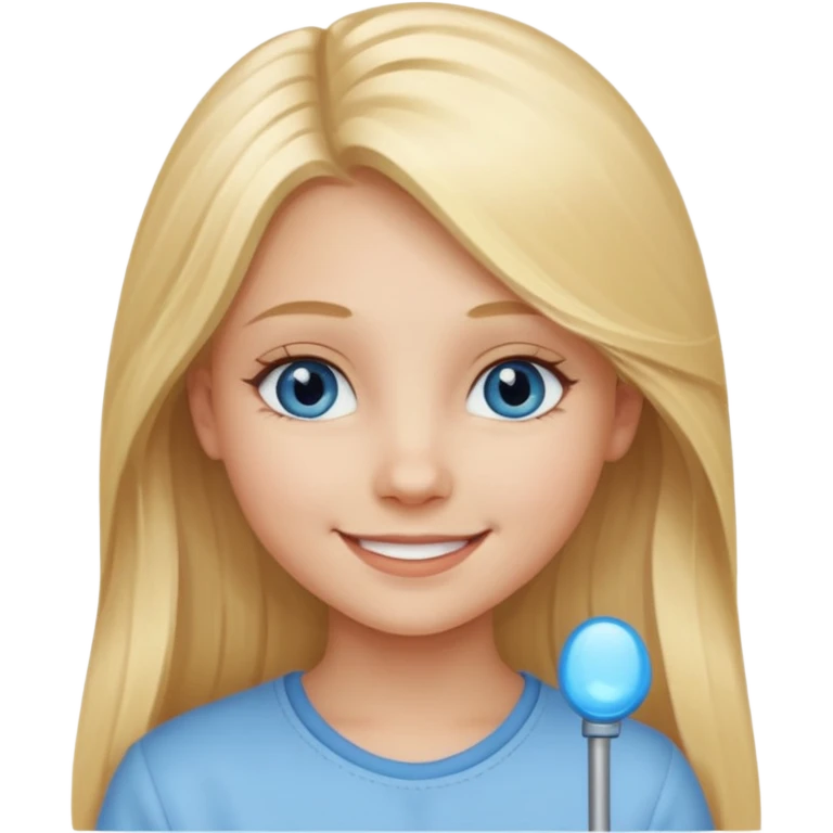 A young girl with long blonde hair and light blue eyes emoji