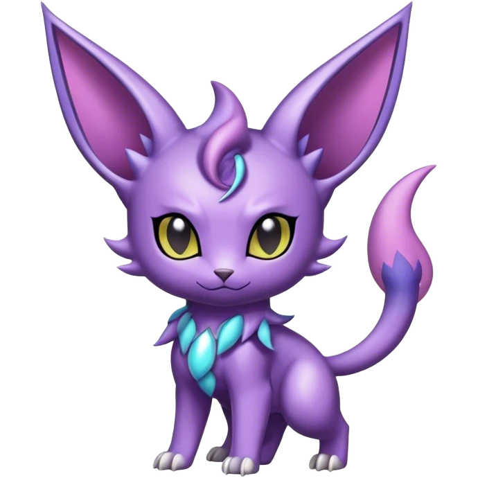 Shiny Dark Cute Edgy Cool Espeon-Nidorino-Liepard-fusion-hybrid full body  emoji