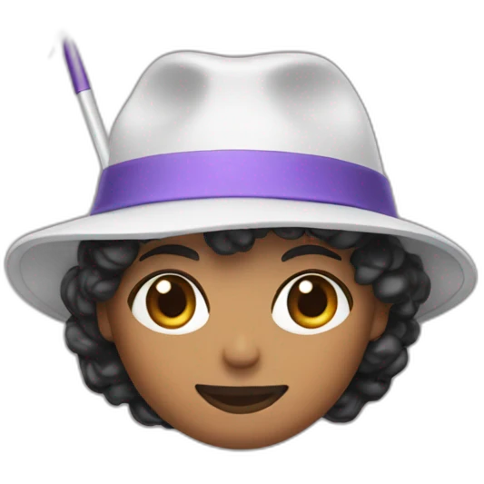short hair person with hat and airpods holding a magic wand emoji