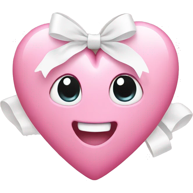 Pink heart with white bow emoji