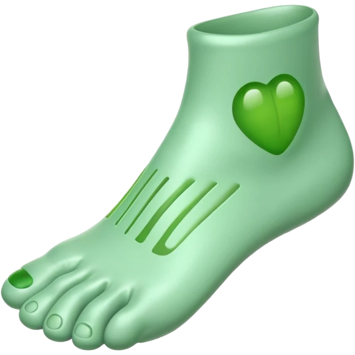 3D iOS-style foot emoji with green stink lines, glossy texture, soft rounded edges. emoji