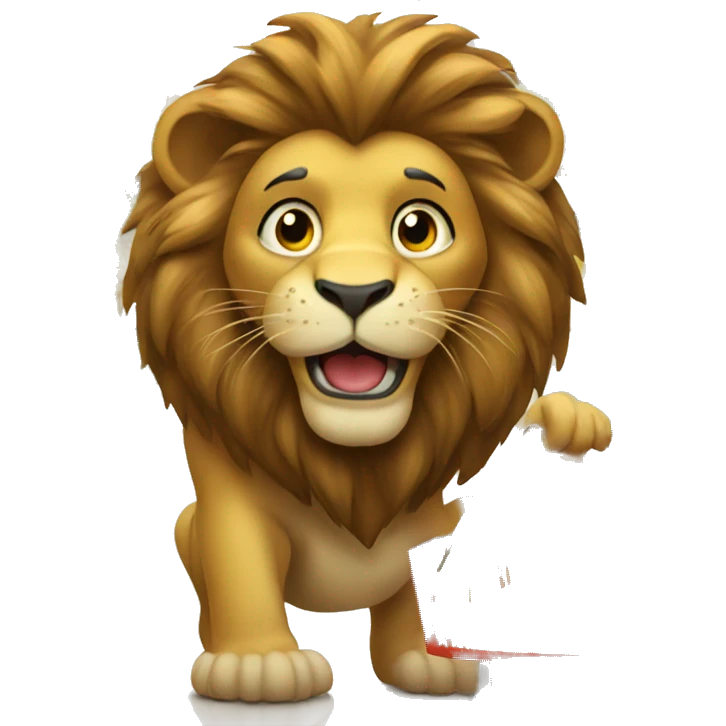 a Lion doing shoppin emoji