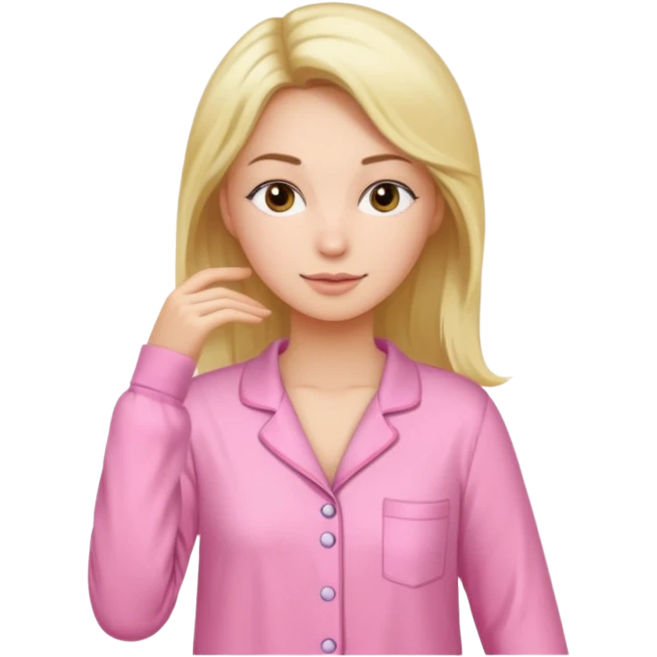 {
      "type": "human",
      "look": "pink pyjama lady, long sleeves",
    } emoji