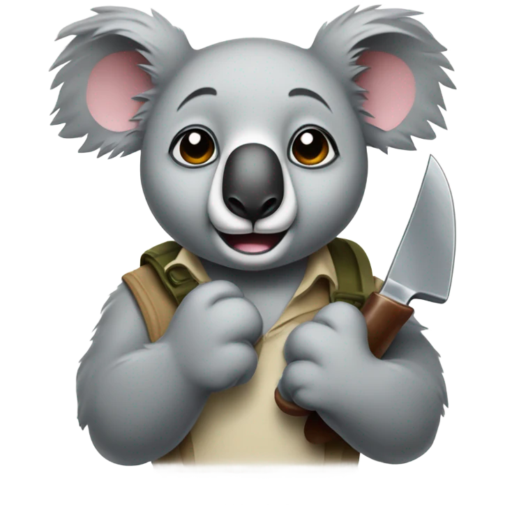 Koala with a knife emoji