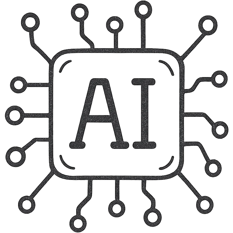 artificial intelligence, hand drawn icon style emoji