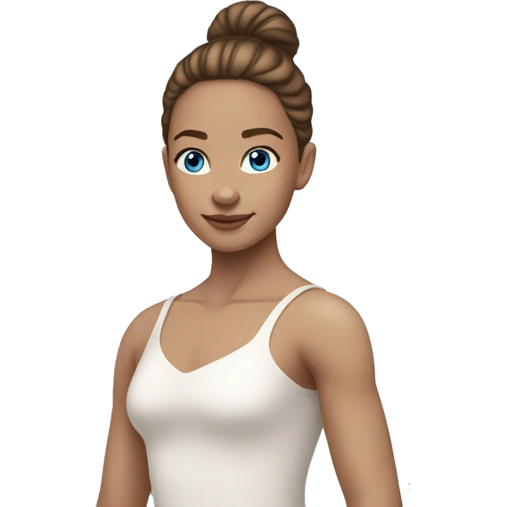 Ballerina white skin brown hair blue eyes  emoji