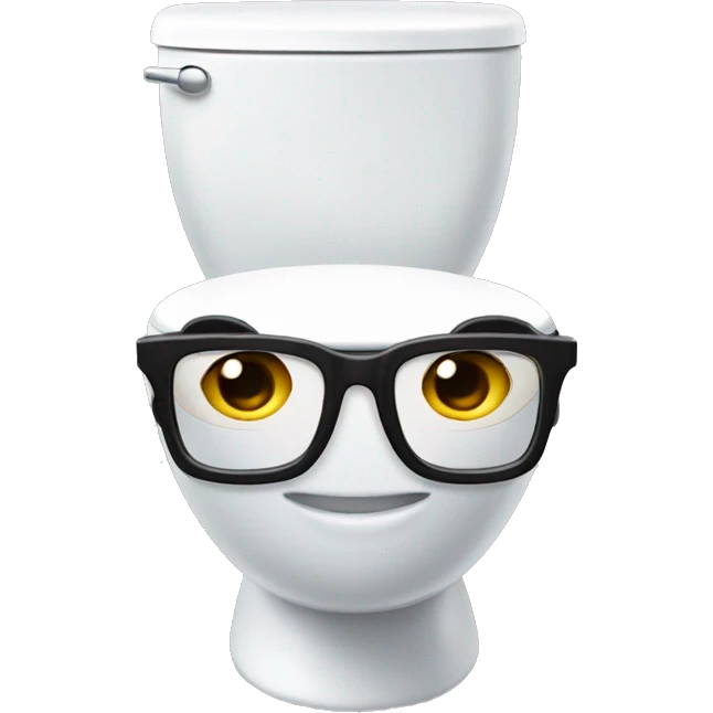 skibidi toilet with a cury mullet and glasses emoji