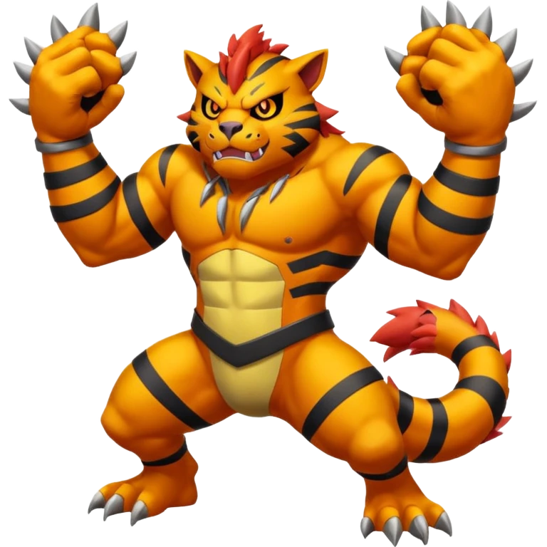 Electabuzz-Incineroar-fusion, full body emoji