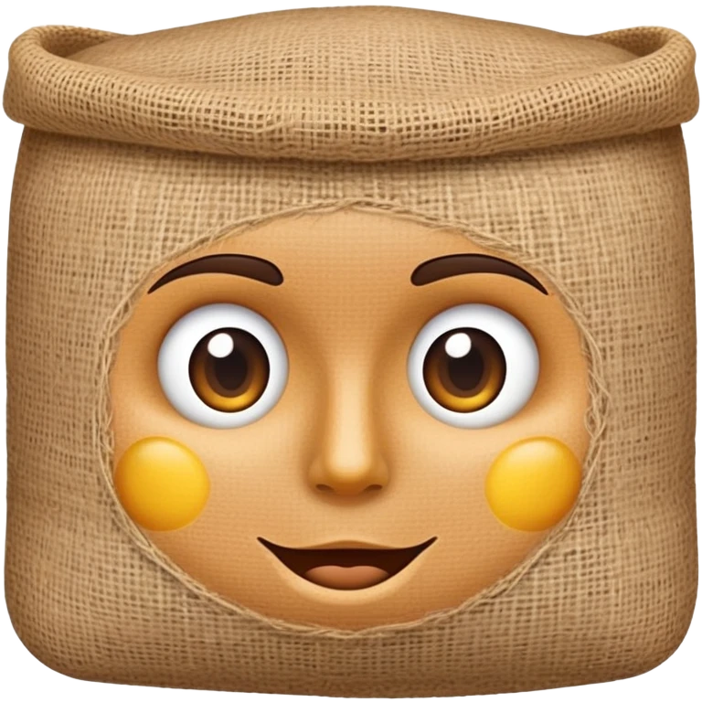 face with burlap sack texture emoji